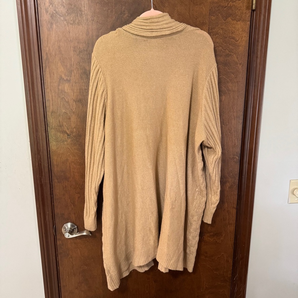 Lane Bryant Camel Open-Front Knit Cardigan - Picture 5 of 5
